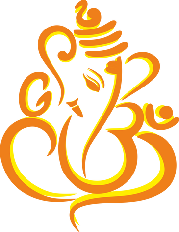 Orange Ganesha Illustration