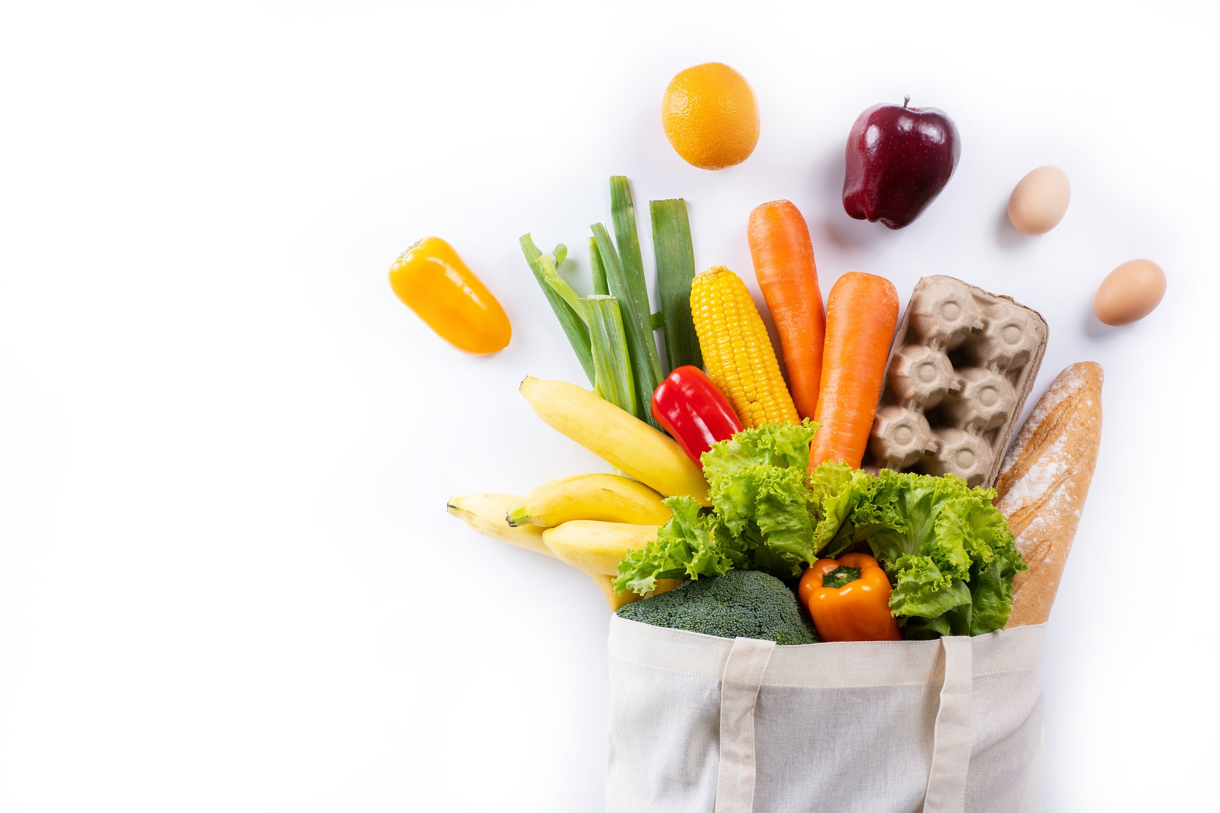 health food  fruit and vegetable in Supermarket Grocery shopping concept