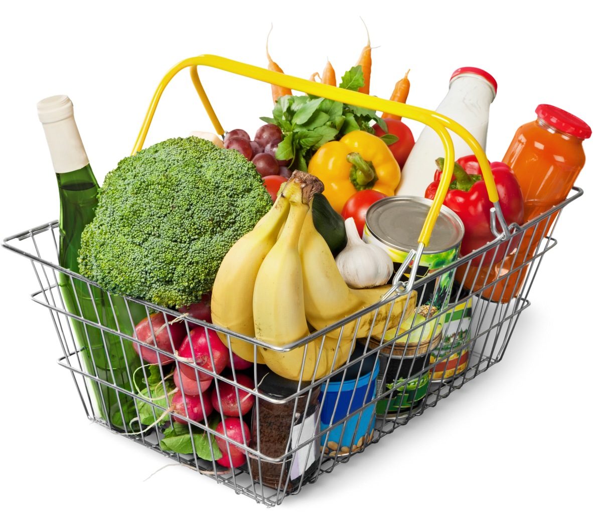 Shopping Basket Full of Groceries