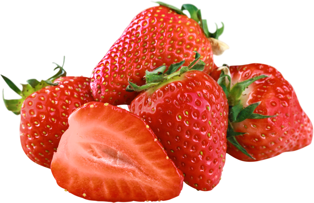 Strawberries on White